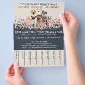 犬の散歩代行サービス アイボリー ネイビー チラシ (手)