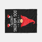犬の散歩小人クリスマス家族マッチング面白いC フリースブランケット (正面(横))