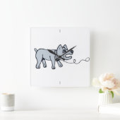 犬の散歩道。 スクエア壁時計 (ホーム)