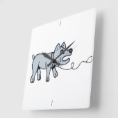 犬の散歩道。 スクエア壁時計 (傾斜)