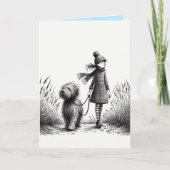 犬の散歩 カード (正面)