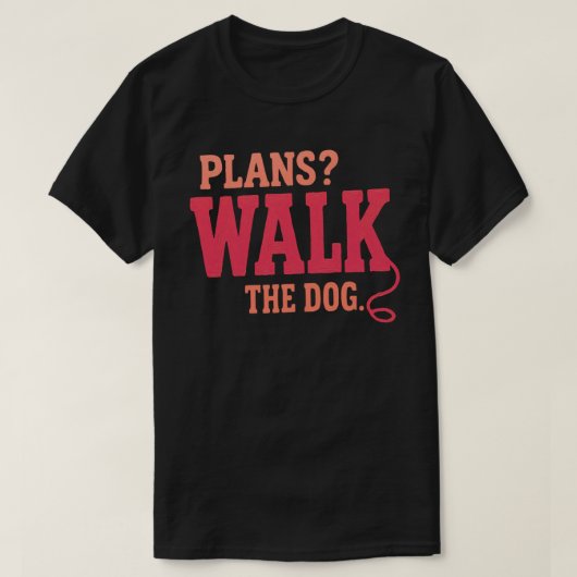 犬の散歩 プラン 面白い ドッグウォーカー ビンテージ風デザイン Tシャツ (デザイン正面)
