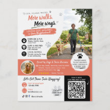 犬の散歩 ペットシッター ビジネス フライヤー QRコード