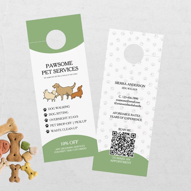 犬の散歩 ペットシッターQRコード ドアノブサイン (クリエイターアップロード済み)