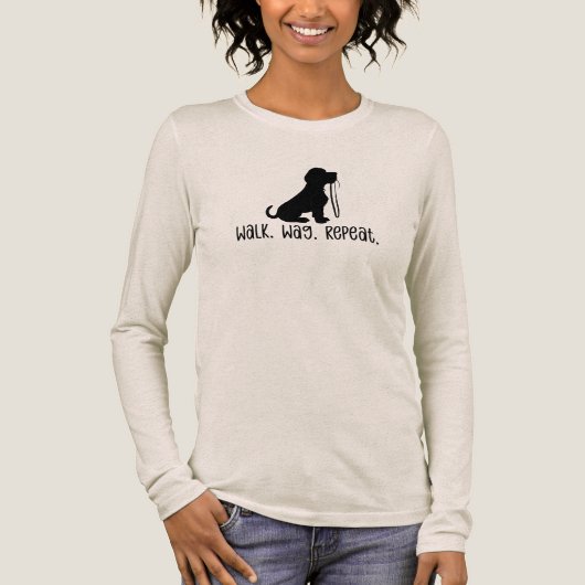 犬の散歩 - 歩く。しっぽを振る。繰り返す。 トライブレンドＴシャツ (正面)