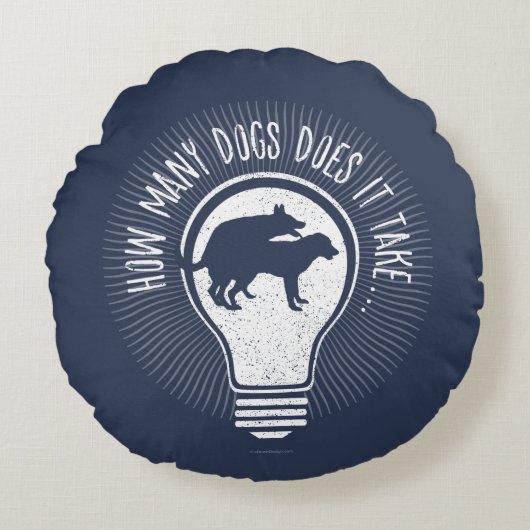 犬の数は？丸枕 ラウンドクッション (正面)