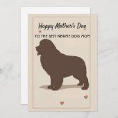 犬の新婚ママの母の日のカード 招待状 (正面/裏面)