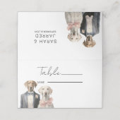 犬の新郎新婦結婚ズ プレイスカード (外部開封)