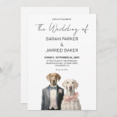 犬の新郎新婦結婚ズ 招待状 (正面/裏面)