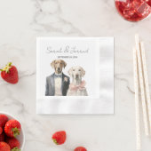 犬の新郎新婦結婚ズ 縁ありカクテルナプキン (インサイチュ)