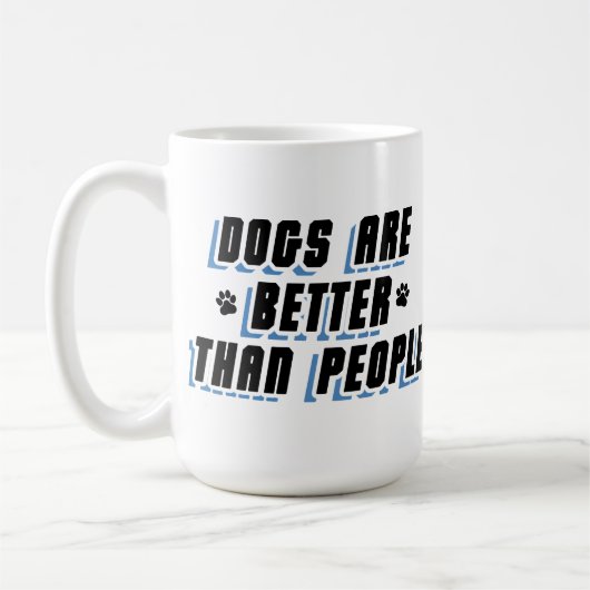 犬の方がいい [ブラック/ブルー] コーヒーマグカップ (左)