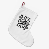 犬の方が命が惜しい ラージクリスマスストッキング (正面 (吊り時))