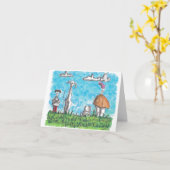 犬の方が大切な誕生日 カード (黄色い花)