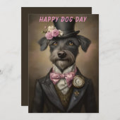 犬の日のグリーティングカードおもしろい- カスタムペット愛人 招待状 (正面/裏面)