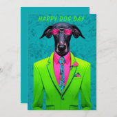 犬の日のグリーティングカードおもしろい- カスタムペット愛人 招待状 (正面/裏面)