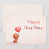犬の日グリーティングカード - ユニークなペットラバー 招待状 (正面/裏面)