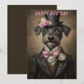 犬の日グリーティングカード - ユニークなペットラブカード 招待状 (正面/裏面)