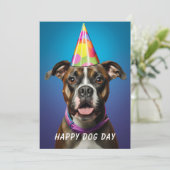 犬の日グリーティングカード - ユニークなペットラブカード 招待状 (スタンド正面)