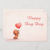 犬の日グリーティングカード - ユニークなペットラブカード 招待状 (正面/裏面)
