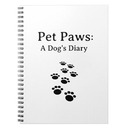 犬の日記、ペットの足 ノートブック (正面)