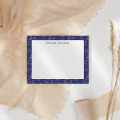 犬の星座お洒落ダークブルーモノグラム ノートカード