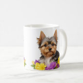 犬の春の花 コーヒーマグカップ (正面右)