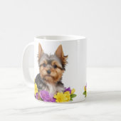 犬の春の花 コーヒーマグカップ (正面左)