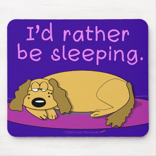 犬の昼寝のマウスパッド(海軍) マウスパッド (正面)