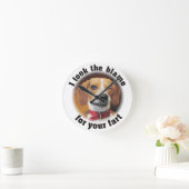 犬の時計をまばたきさせている私はあなたの屁のための責任を取りました ラウンド壁時計 (ホーム)