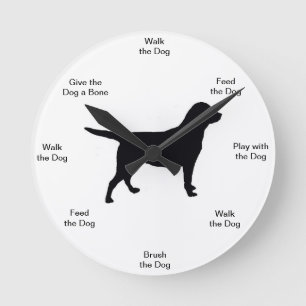 犬の時間柱時計 ラウンド壁時計