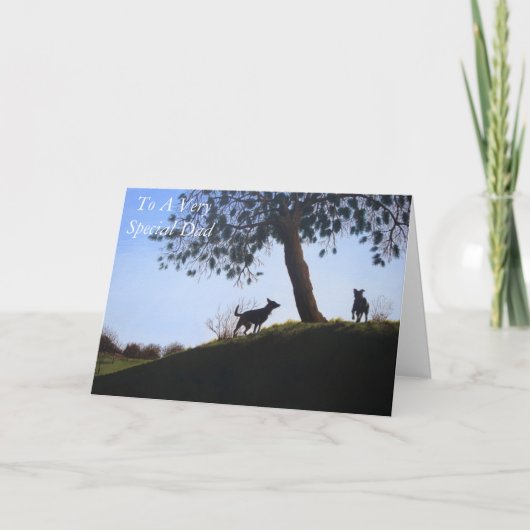 犬の景観公園の風景絵画のリアリスト画 サンキューカード (正面)