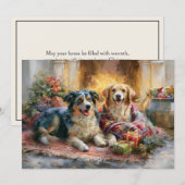 犬の暖炉 クリスマス ギフト (正面/裏面)