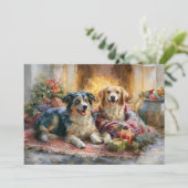 犬の暖炉 クリスマス ギフト (スタンド正面)