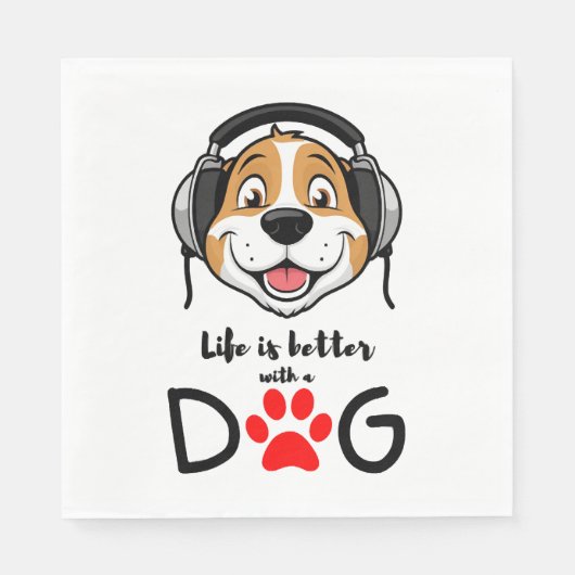 犬の暮らしがよい スタンダードランチョンナプキン (正面)