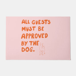 犬の書イラストレーション付き手タイポグラフィ ドアマット