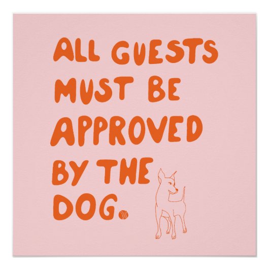 犬の書イラストレーション付き手タイポグラフィ ポスター (正面)