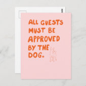 犬の書イラストレーション付き手タイポグラフィ ポストカード (正面/裏面)