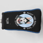 犬の最もTリフフィックなパパパーソナライズされたフォトパター ゴルフヘッドカバー (正面)