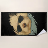 犬の最大 ビーチタオル (正面)