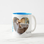 犬の最高のお母さんがペットの写真をブルーと命名 ツートーンマグカップ (正面右)