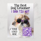 犬の最高のトリマーシーズー(犬)Tzu Not Logo QRコード ポストカード (正面)