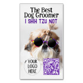 犬の最高のトリマーシーズー(犬)Tzu Not Logo QRコード マグネット名刺 (正面縦)