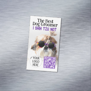 犬の最高のトリマーシーズー（犬）Tzu Not Logo QRコード マグネット名刺