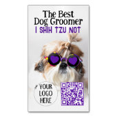 犬の最高のトリマーシーズー（犬）Tzu Not Logo QRコード マグネット名刺 (正面縦)