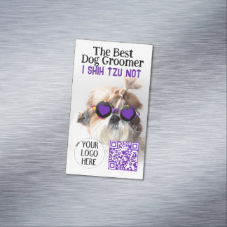 犬の最高のトリマーシーズー（犬）Tzu Not Logo QRコード マグネット名刺