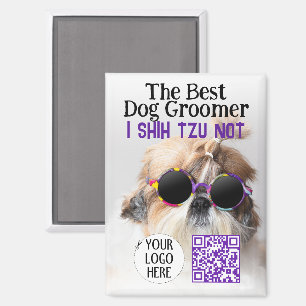 犬の最高のトリマーシーズー(犬)Tzu Not Logo QRコード マグネット