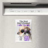 犬の最高のトリマーシーズー(犬)Tzu Not Logo QRコード マグネット (インサイチュ (食洗機))