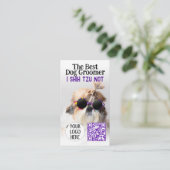 犬の最高のトリマーシーズー（犬）Tzu Not Logo QRコード 名刺 (スタンド正面)