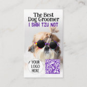 犬の最高のトリマーシーズー（犬）Tzu Not Logo QRコード 名刺 (正面)