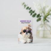 犬の最高のトリマーシーズー(犬)Tzu Not Logo QRコード 名刺 (スタンド正面)